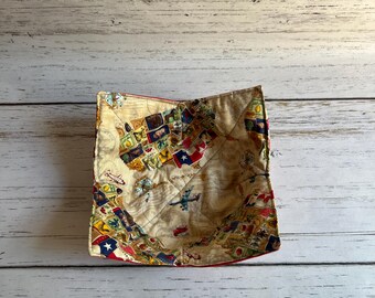 USA Bowl Cozy, Travel America Hot Bowl Pad, Stars & Stripes Soup Bowl Holder, Americana Microwave Safe Gift BC281