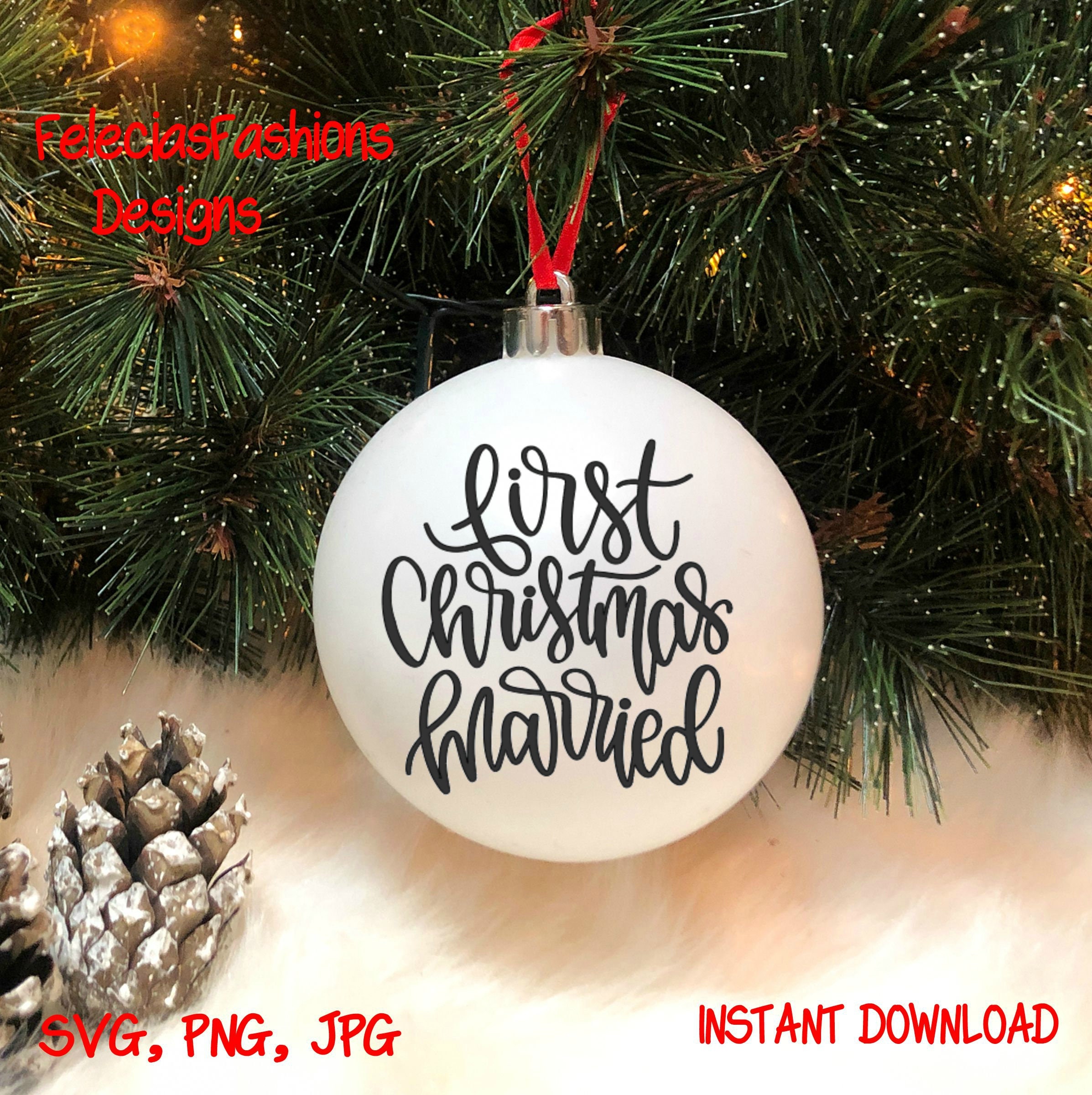Download First Christmas Married Svg Mr And Mrs Svg Wedding Svg Etsy