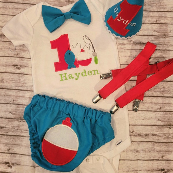 Fishing Cake smash outfit, Bobber Birthday outfit,Fishing Party outfit,First Birthday outfit,Cake Smash Outfit,Fish Birthday,First Birthday