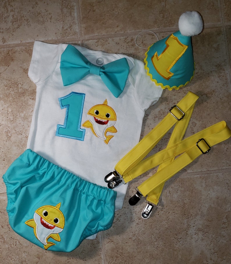 baby shark first birthday outfit boy