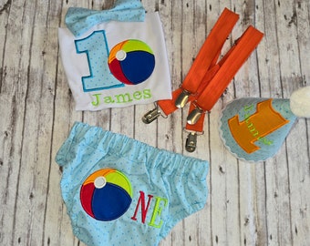 Beach ball Birthday outfit,Cake Smash outfit,Summer Cake smash,First Birthday outfit,Beach ball Party,Beach ball cake smash,Summer Party