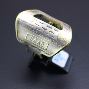 SAAB Car Key Ring Jewelry Automotive Industrial Machine Age Steam Punk Hipster Trollhattan Sweden men women&#39;s   Swedish Automobile Gift