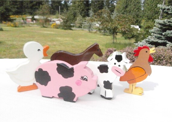 wooden farm animal toys