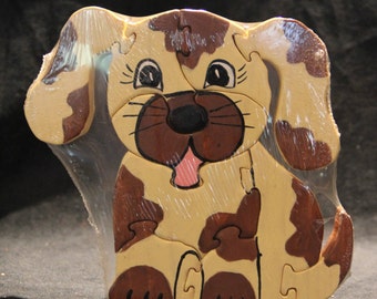 Fiddo the jigsaw wooden puzzle puppy, wood puzzle, dog , wooden, animal, puzzle, Handmade wood puzzle