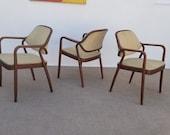 Vintage Mid-Century Bill Stephens For Knoll Arm Dining Chairs Set Of -3.