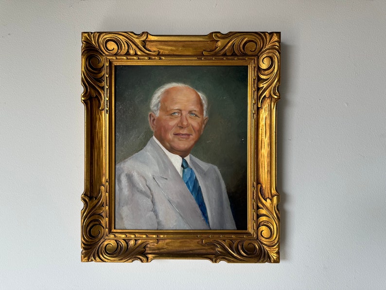 60's Ligles Original Oil Portrait Painting of an Older Man image 3