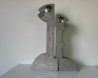 80's Postmodern Stainless  Steel Abstract Art Sculpture