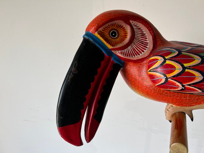 1980s Sergio Bustamante Style Large Toucan Bird Floor Sculpture image 7