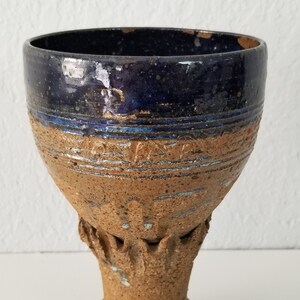 1970s Mid-Century Art Studio Pottery Pedestal Bowl image 4