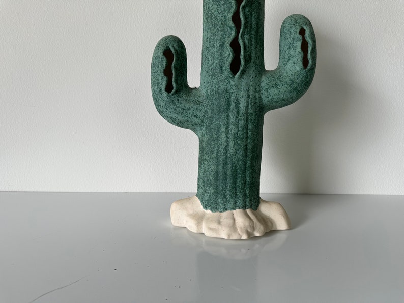 Vintage Southwestern Ceramic Cactus Sculpture image 6