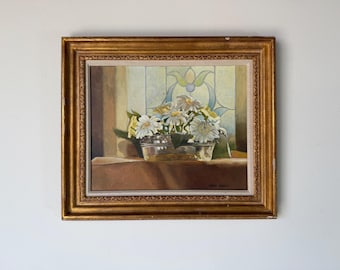 1970’s Ardis Shanks Impressionist Floral Still Life Oil on Canvas Painting, Framed