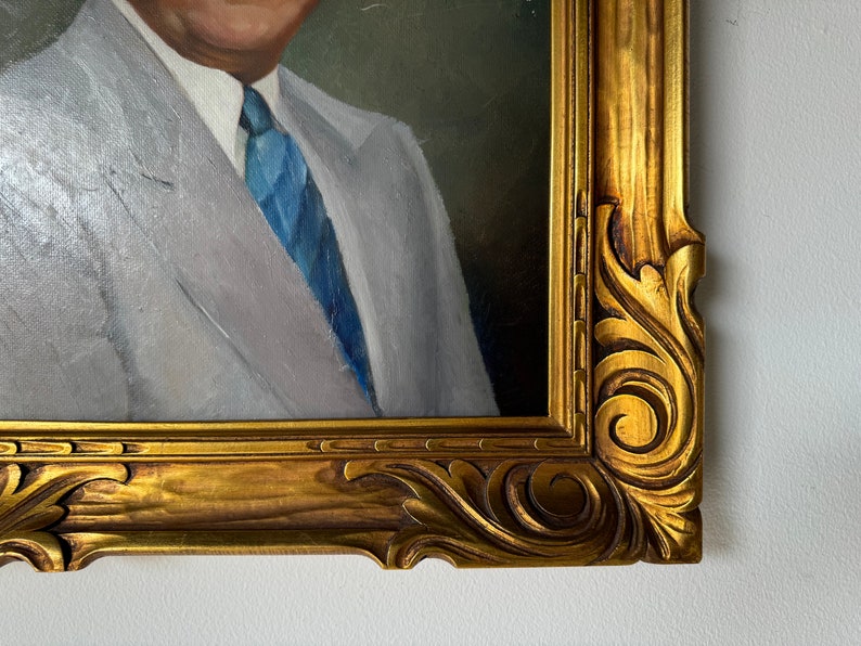 60's Ligles Original Oil Portrait Painting of an Older Man image 7