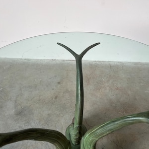 Vintage Hollywood Regency Style Brass Peacock Side Table image 8