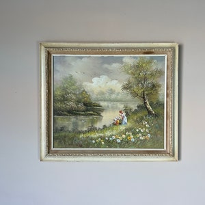 70&#39;s Charles Manning Impressionist Oil on Canvas Painting, Signed