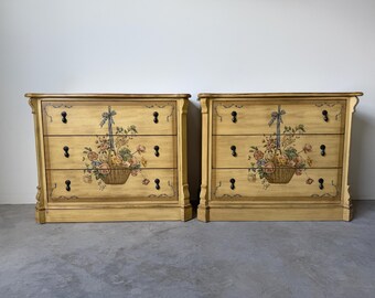 Pair of Vintage Drexel Heritage Three Drawer Nightstands