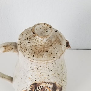 1970s Mid-Century Studio Pottery Pitcher Vase with Lid, Signed image 10