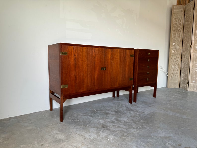 Mid Century France & Son Danish Teak Sideboard And Nightstand image 9