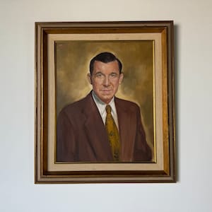 1945 Harglo Rosse Oil On Canvas Portrait Painting of a Gentleman Man