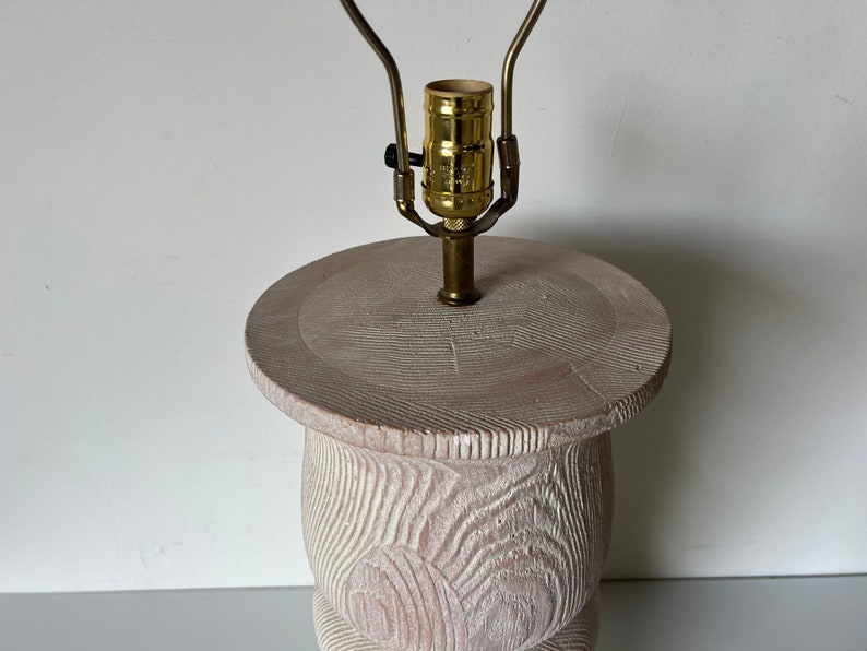 1980's Vintage Faux Bois Plaster Table Lamp image 7