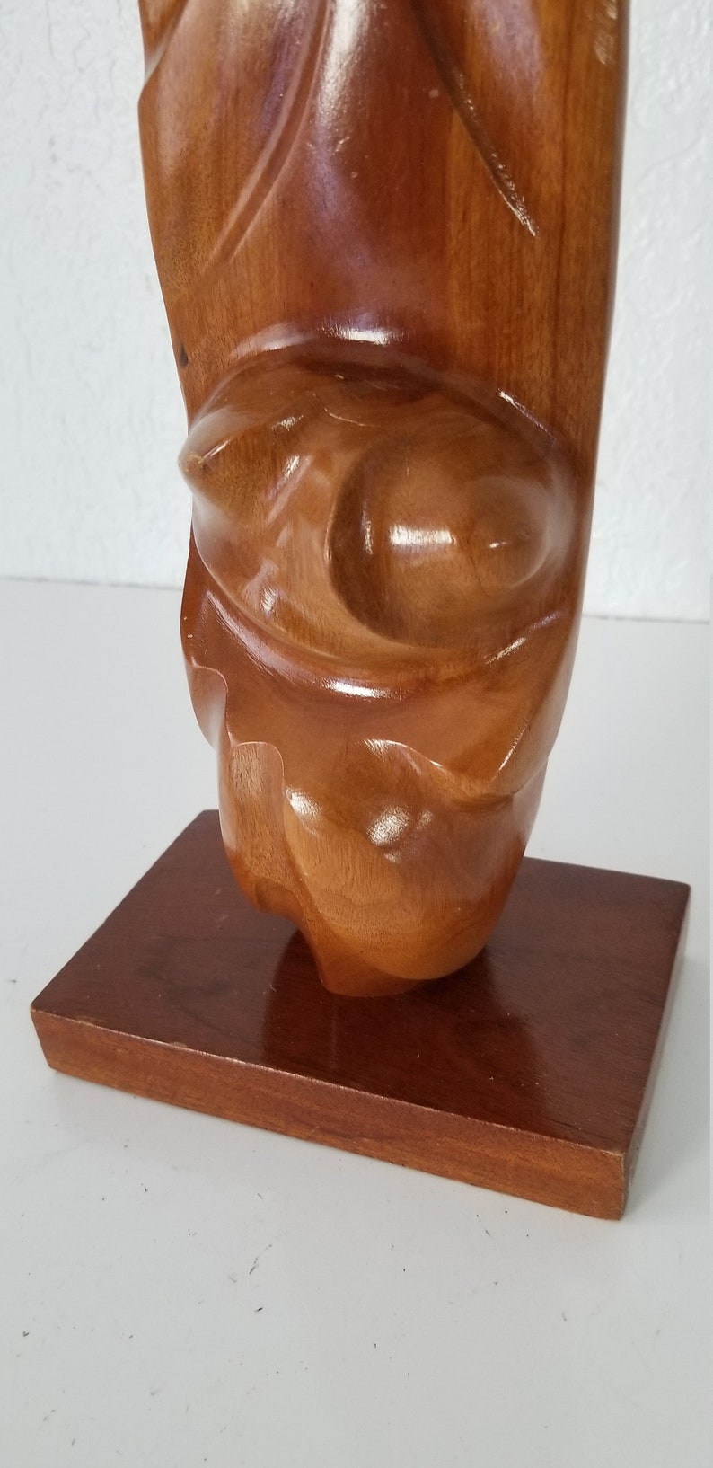 Italian Vintage Hand Carved Wood Abstract Sculpture . image 4