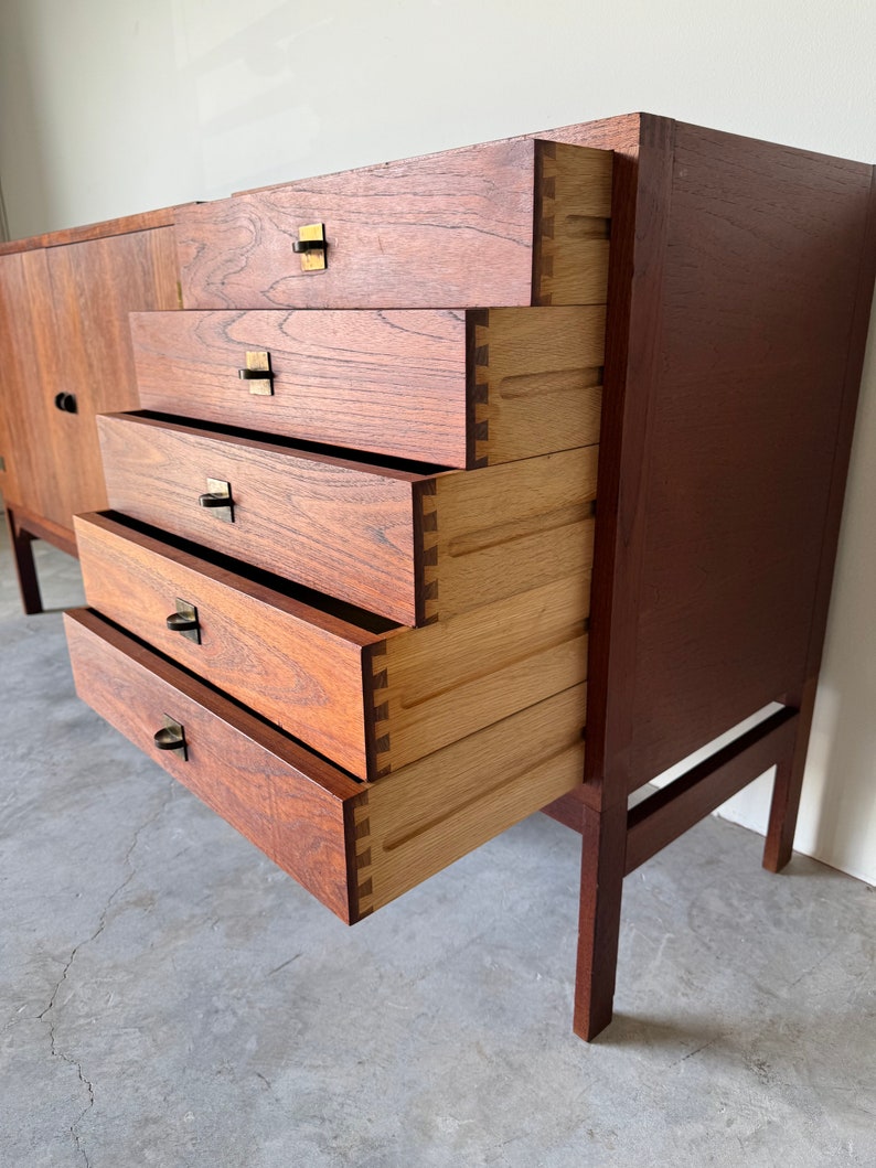 Mid Century France & Son Danish Teak Sideboard And Nightstand image 2