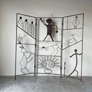 Rosemary Pozzi Franzetti Style Sculptural Art Iron Room Divider image 1