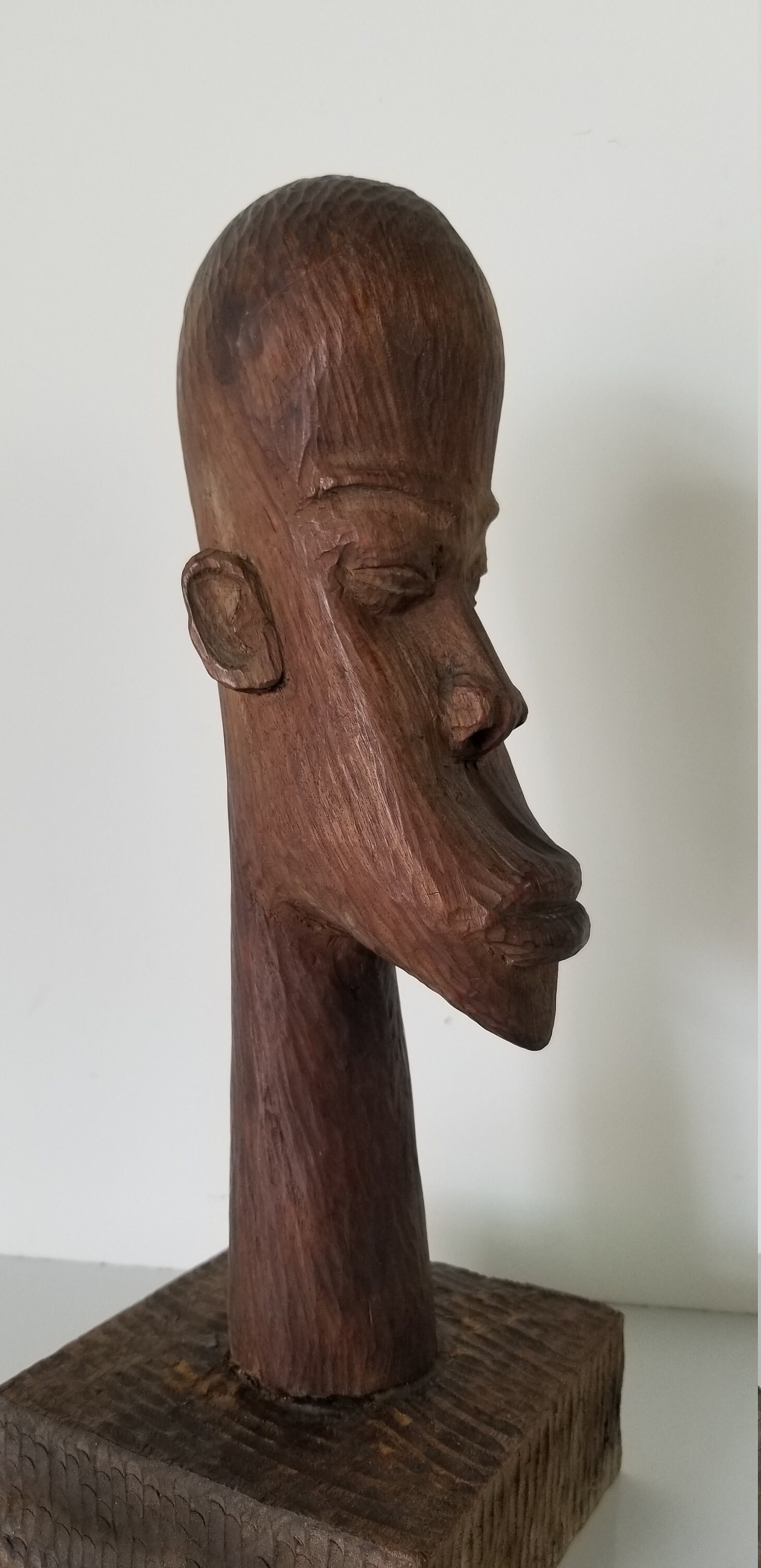 Vintage Hand Carved Wood African Male Bust Sculpture . Etsy