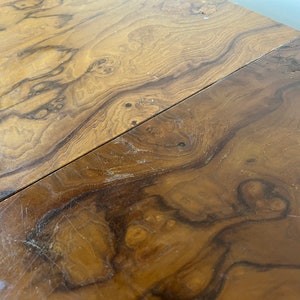 Mid-Century Modern Milo Baughman Parsons Style Burl Wood Dining Table image 10