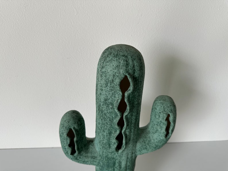 Vintage Southwestern Ceramic Cactus Sculpture image 8