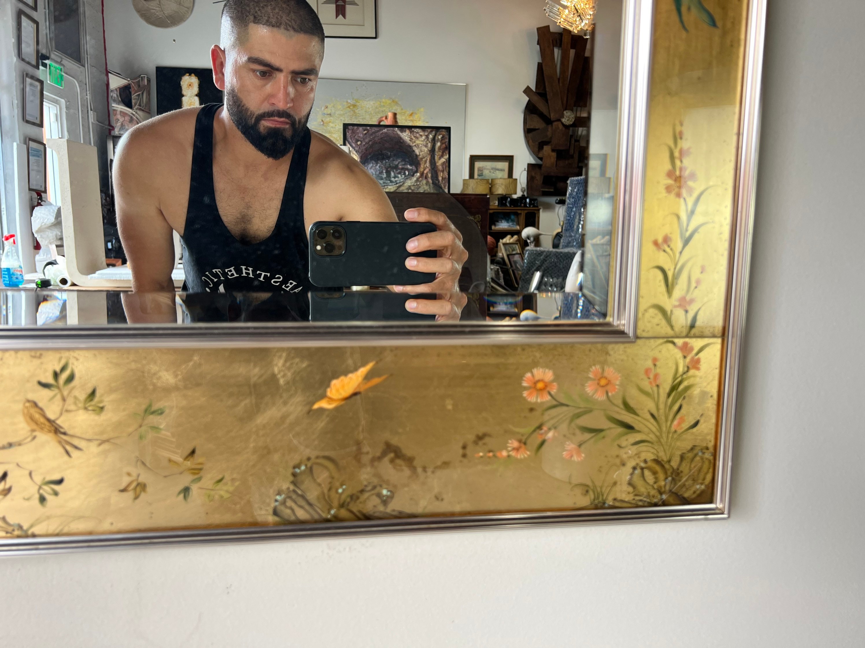1980's La Barge Chinoiserie J. Beukema Wall Mirror, Signed