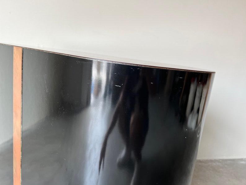 1980s Postmodern Black Laminate and Copper Dining / Console Table Base image 10