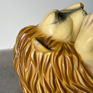 Sergio Bustamante Style Sculptural Art Handmade Paper Mache Lion Coffee Table Base image 9