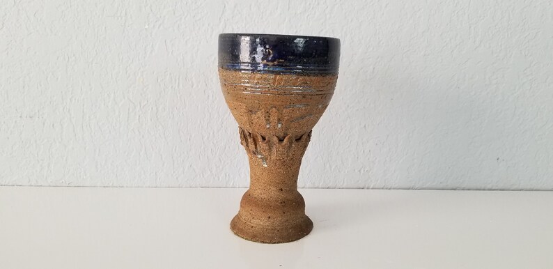 1970s Mid-Century Art Studio Pottery Pedestal Bowl image 1