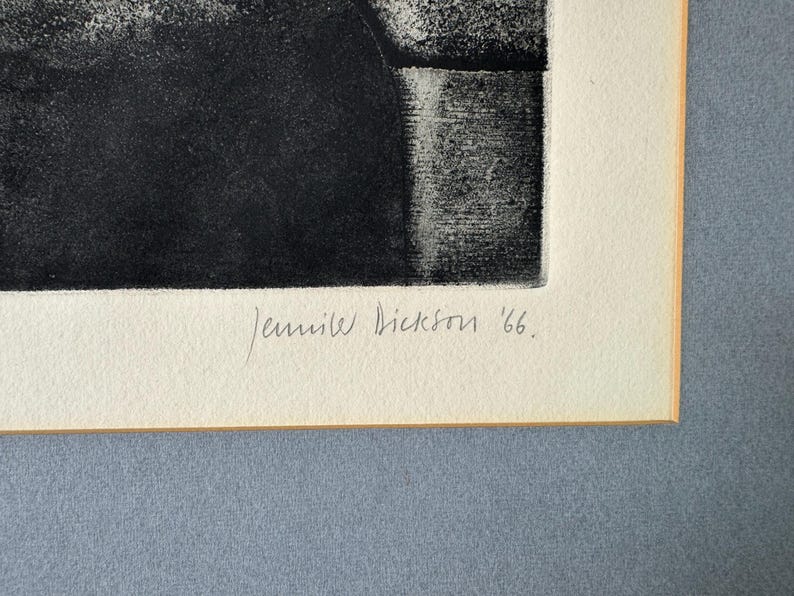 Jennifer Dickson, South African 1936 KISS Figurative Etching, Signed Etsy
