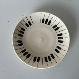 Vintage White and Black Ceramic Glazed Decorative Plate, Signed image 6
