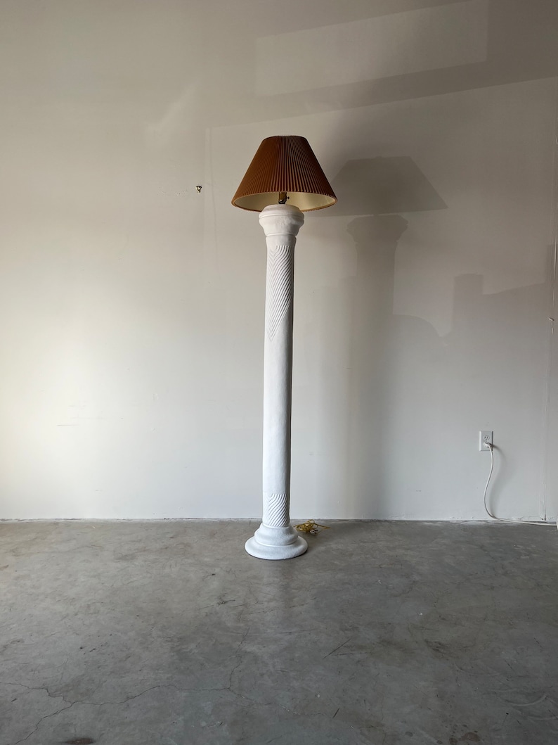 Tall Vintage Plaster Floor Lamp image 1