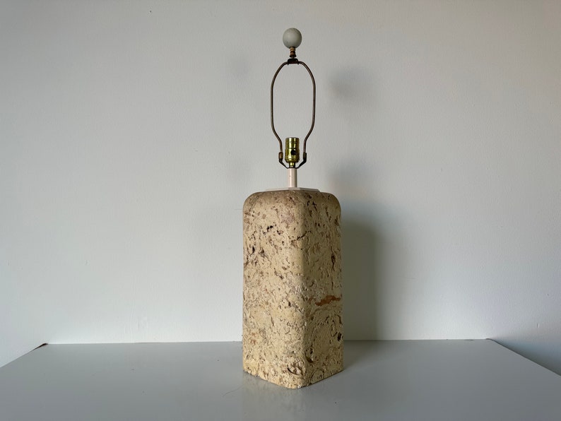 Vintage Samuel Marx Style Coral Stone Table Lamp image 1