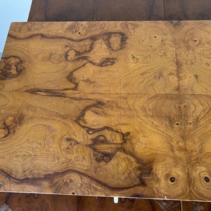 Mid-Century Modern Milo Baughman Parsons Style Burl Wood Dining Table image 6