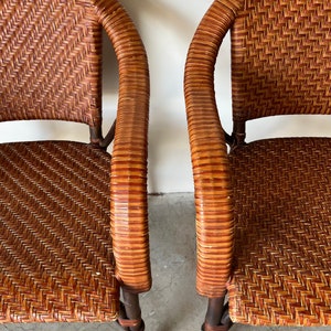 Bryan Ashley International Rattan and Leather Side Chairs a Pair image 6