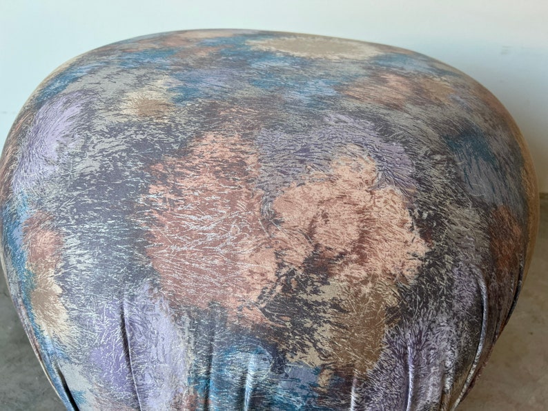 Oversize Karl Springer Style Round Poufs Soufflé Ottoman image 8