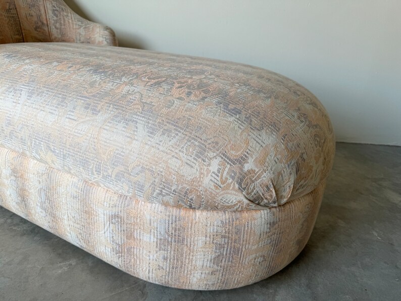 Vintage Hollywood Regency Style Upholstered Chaise Lounge image 4