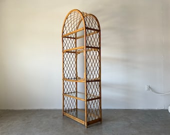 Vintage Five - Tier Rattan Arch Etagere