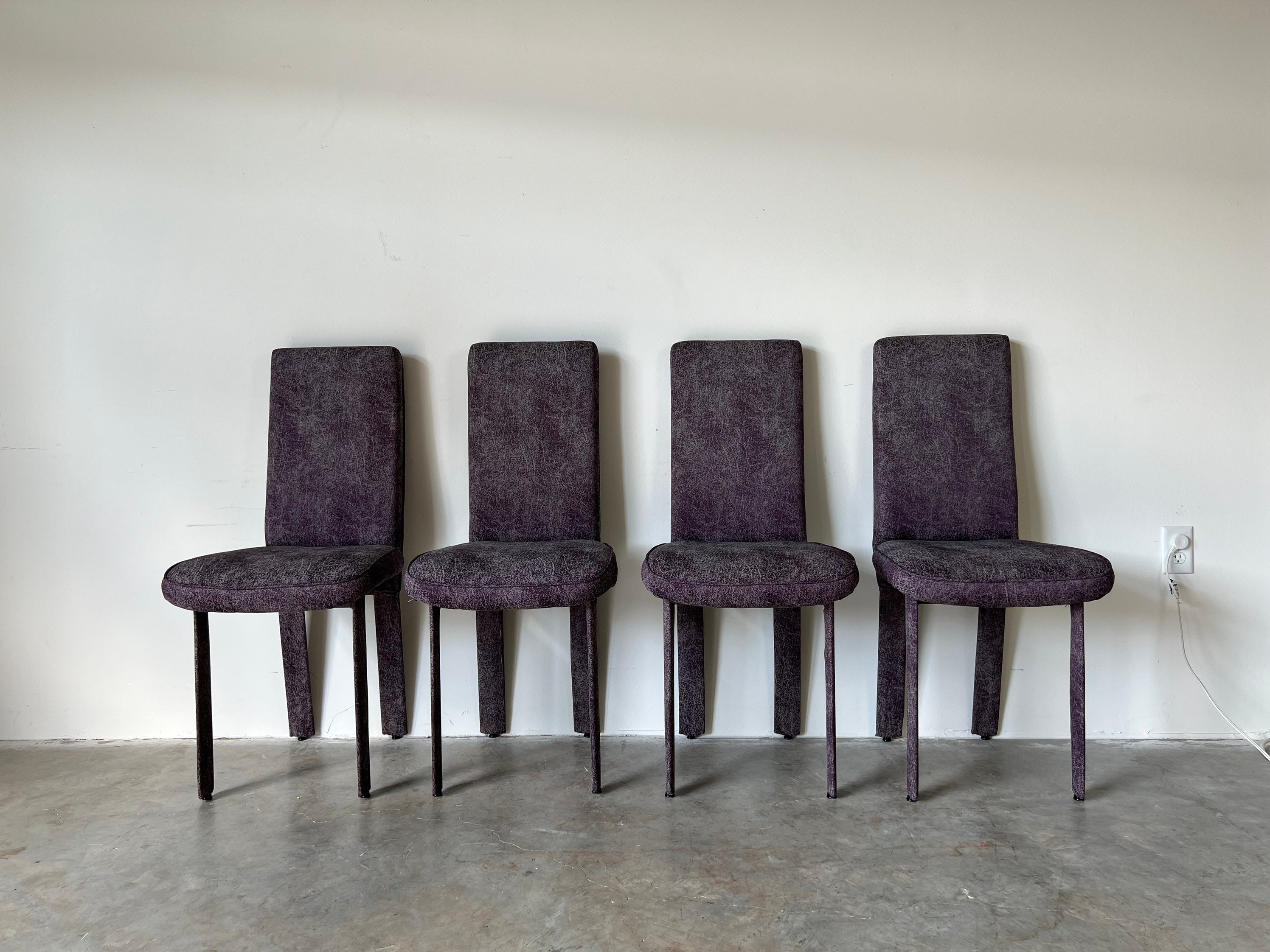 椅子 vintage 90's Postmodern Chair Set of 4 Vintage Postmodern Geometrical Armchairs in Black