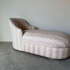 Vintage Hollywood Regency Style Upholstered Chaise Lounge image 3
