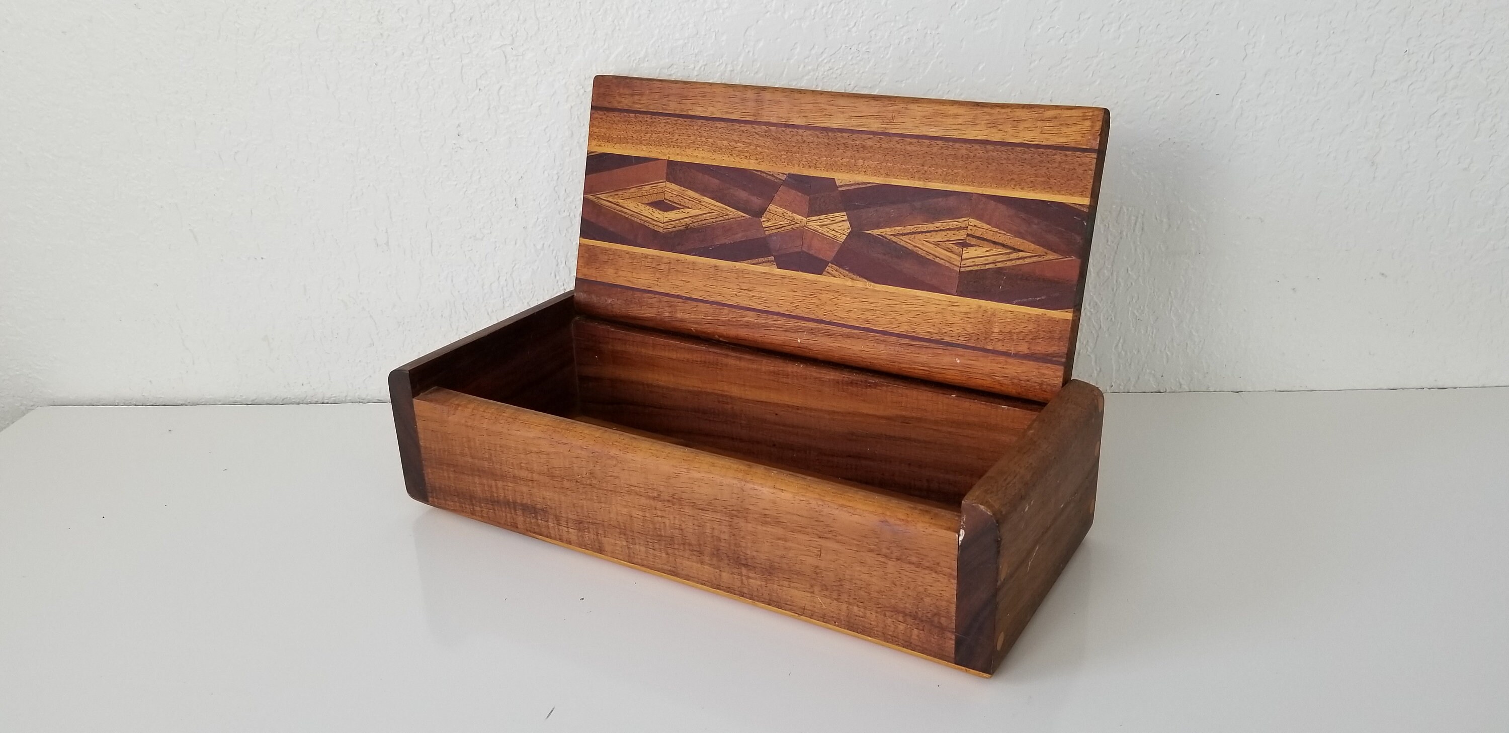 Midcentury Rectangular Wood Box . Etsy