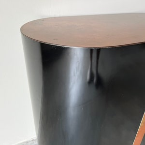 1980s Postmodern Black Laminate and Copper Dining / Console Table Base image 7