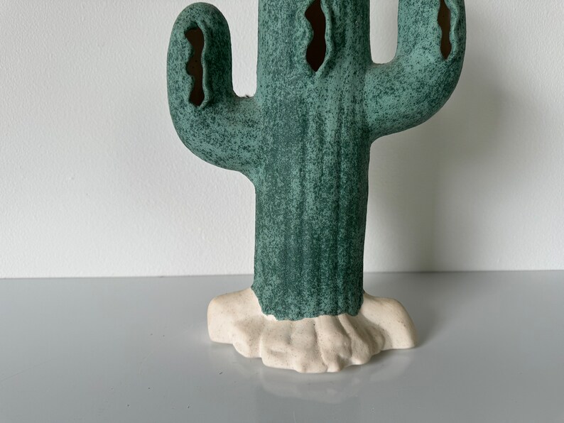 Vintage Southwestern Ceramic Cactus Sculpture image 3