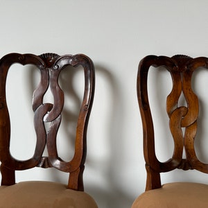 Vintage French Country Style Ribbon Back Dining Chairs A Pair image 2