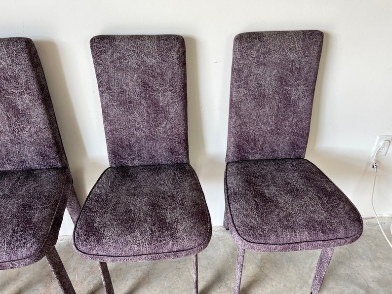 Postmodern Italian Design Upholstered Dining Chairs Set of 4 image 6