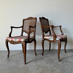 Louis XV Style French Country Arm Accent Dining Chairs A Pair image 3